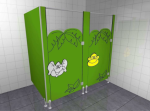 WC-Sanitärkabinen für Kindergärten aus HPL-Platten KIDS JUNGLE