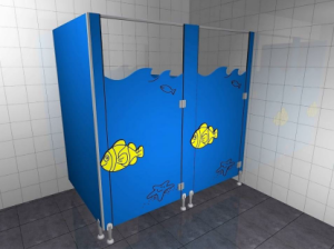 WC-Sanitärkabinen für Kindergärten aus HPL-Platten KIDS SEA
