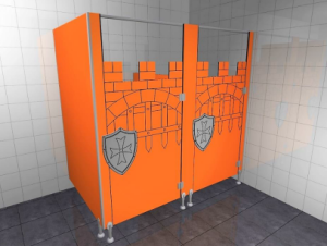 WC-Sanitärkabinen für Kindergärten aus HPL-Platten KIDS CASTLE